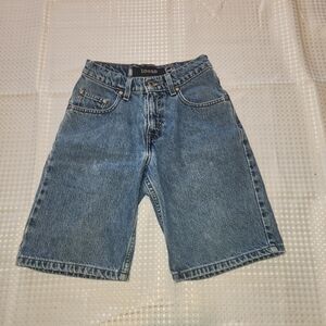 Vintage Levi Stranuss + Co Sliver Tab Youth Blue Jean Shorts Loose Fit Size 10R
